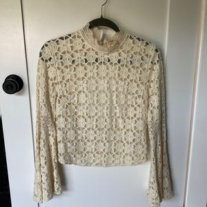 Free people crochet top (see through- open back)